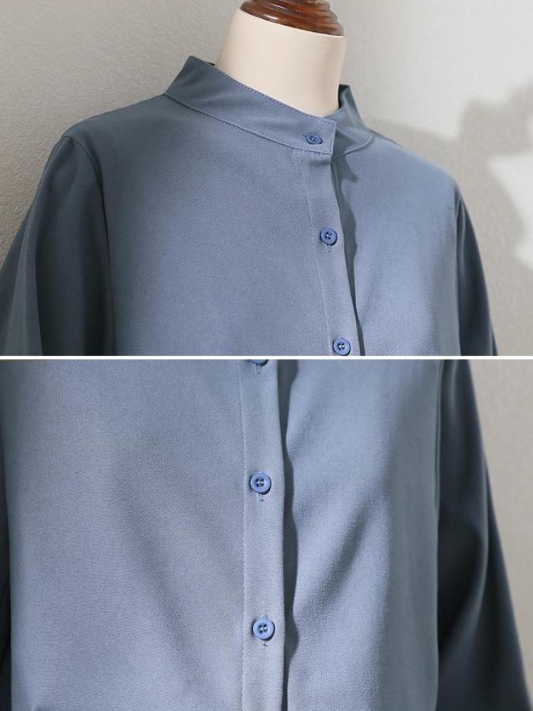 Dámské elegantní bílé černé volné halenky elegantní vintage s dlouhým rukávem a lucernou, kancelářské dámské univerzální design, elegantní dámské nové ležérní topy s výstřihem do O-neck