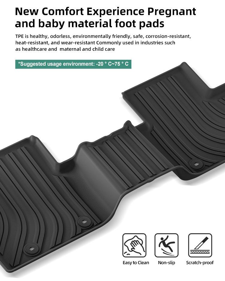 Fits 25 CROWN ESTATE models: TPE floor and trunk mats for cross-border cars.
