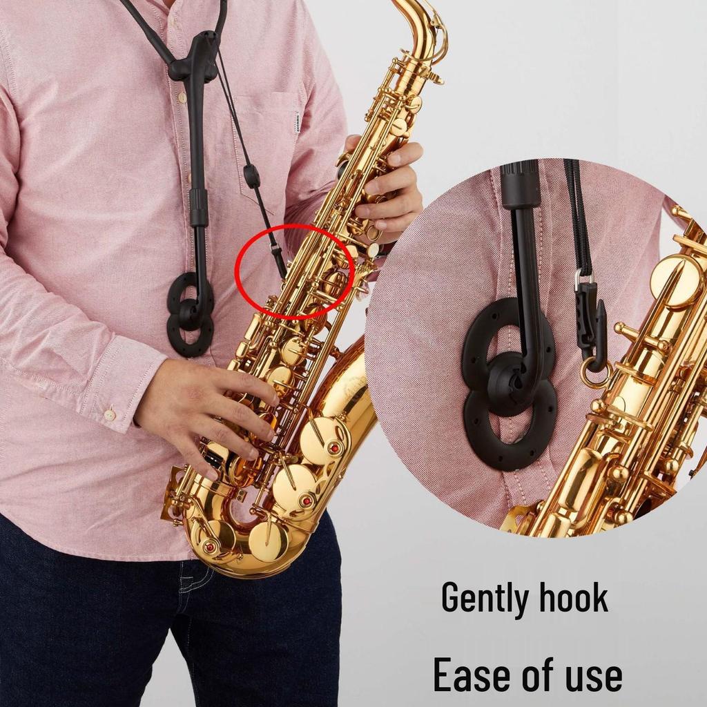 Saxophone Support: Double Shoulder Neck Strap for Alto, Tenor, and Soprano - Swiss Style