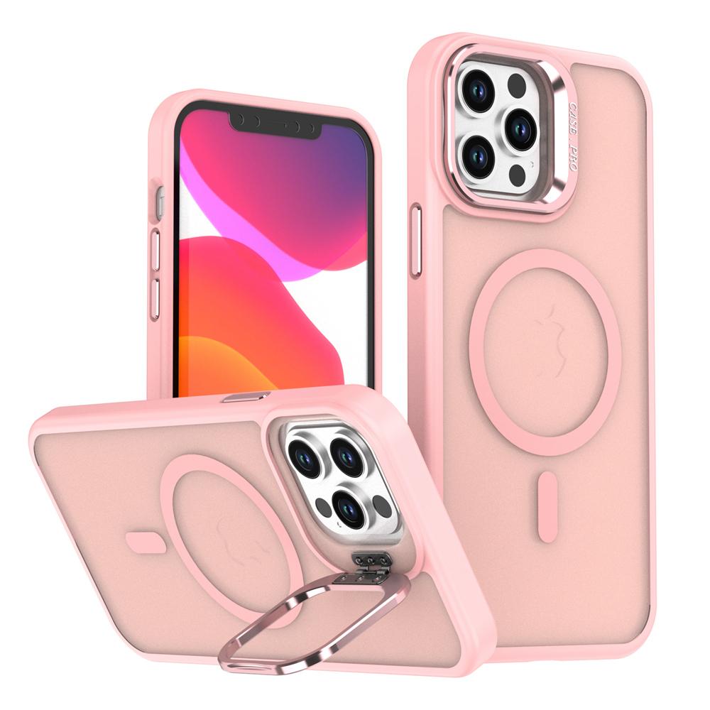 KEYSION Linsenständer Magnetische Handyhülle für MagSafe für iPhone 11 12 Pro Max 11 Pro Matt Durchscheinend Stoßfeste Rückseite