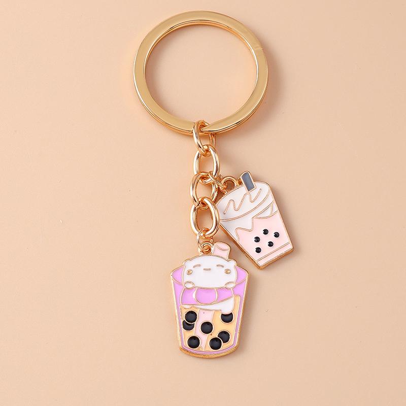 Cute Enamel Simulation Food Fruit Keychan Lemon Strawberry Key Ring for Women Girls Handbag Pendant DIY Jewelry Gift