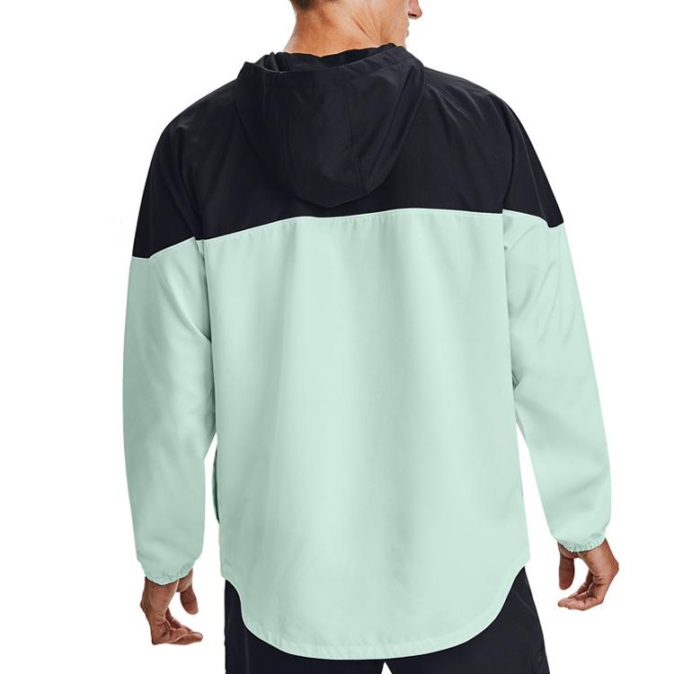 Under Armour Futures Mixed Anorak Regular Fit Hooded Jacket With Drawstring Men Tops Black Green 1358231-002