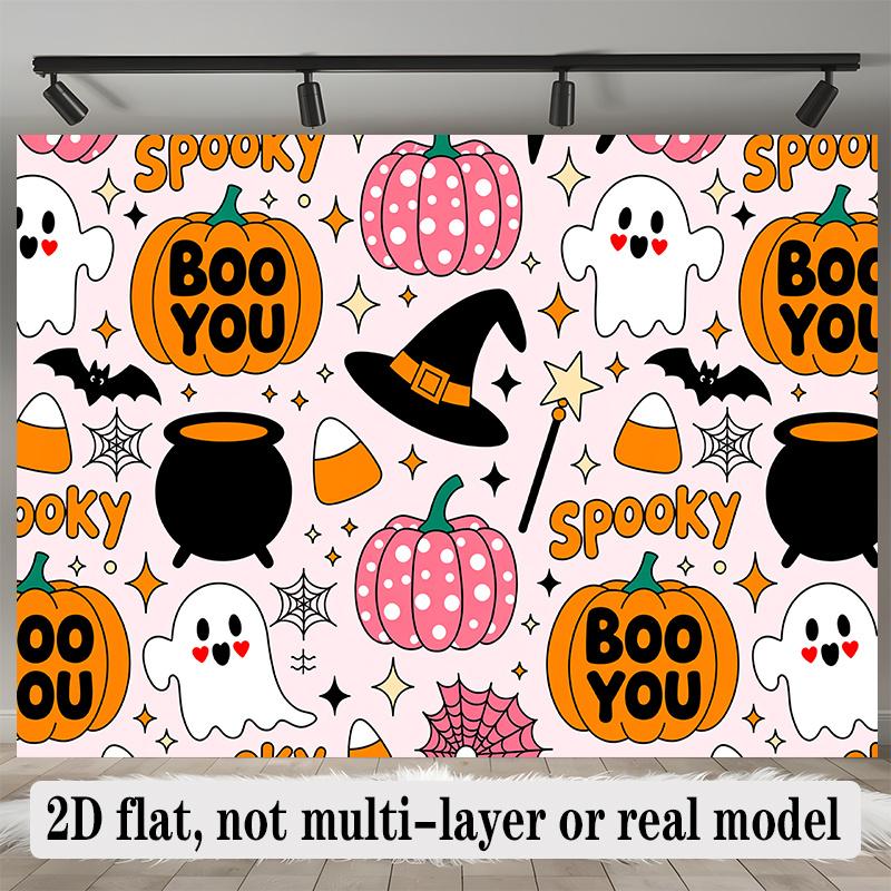Party Backdrop Halloween Flat Banners Spooky Pumpkin Witch Celebrations Wedding Enthusiasts Event Photo Background Front Door Decor