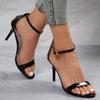 Summer Sexy Stiletto Heel Slides Women Fashion Ankle Buckle Party Dress High Heels Shoes Woman Open Toe Luxury Sandalias Mujer