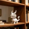 DYS 3D-gedruckte Qilin-Statue, Traditionelle Chinesische Mythische Bestien-Figur, Glücksbringende Reichtums- und Segensfigur für Schreibtisch, Feng Shui-Ornament