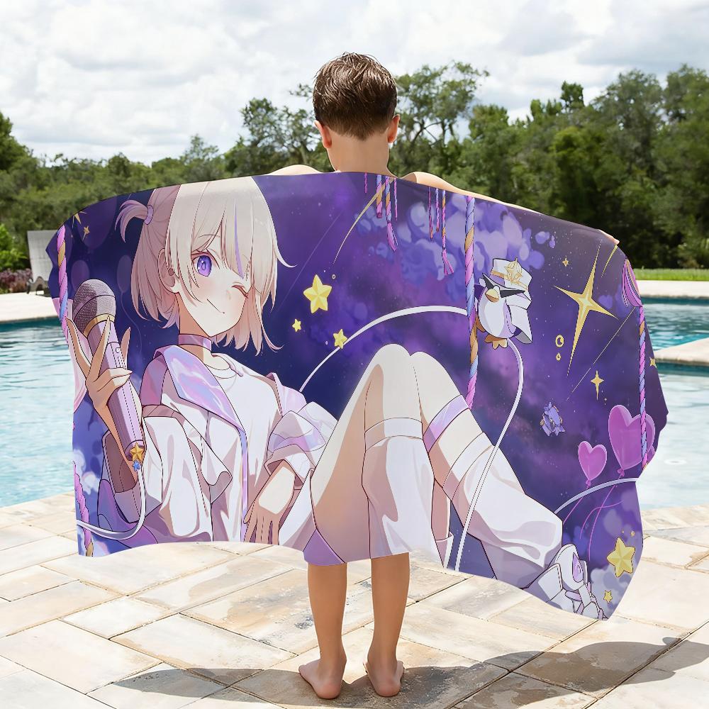 VTuber Todoroki H-Hajime Singer Towel Soft Lightweight Anti-Sand Large Beach Towel Quick-Drying Bath Sports Family