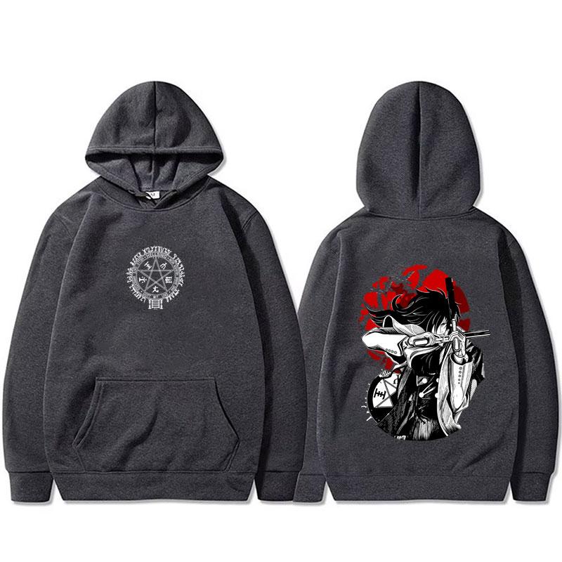 Anime Hellsing Yumie Takagi Graphic Hoodie Vampire Alucard Merch Sweatshirt Men Women Gothic Manga Hoodies