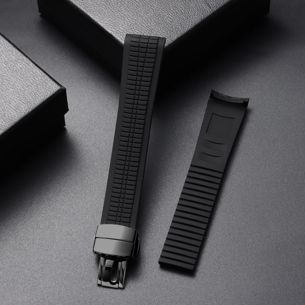 

21 мм м який та еластичний силіконовий ремінець для годинника Patek Philippe 5164A 5167A 5168A Grenade Aquanaut Series для чоловіків 21mm