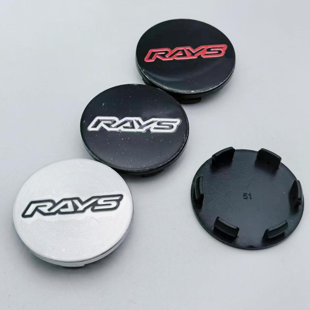 4 stuks/set 51mm 46mm Rays Logo Embleem Badge Auto Wielnaafdopjes Wielnaafdoppen Velg Naafkap Stofkap Vervanging Auto Accessoires