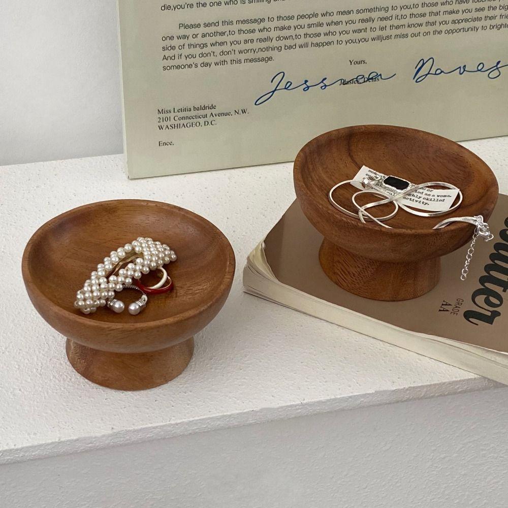 Ear Studs Case Wood Jewelry Display Tray Retro Wooden Fruit Tray  Household Storage