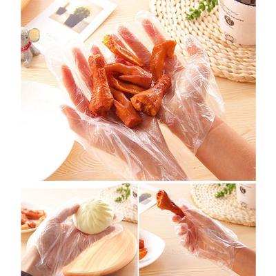 100 Stück Transparente PE Einweg Handschuhe Anti-Rutsch Hygienische Handschuhe Haushaltswaren Küchenbedarf 24,5cmx13,5cm
