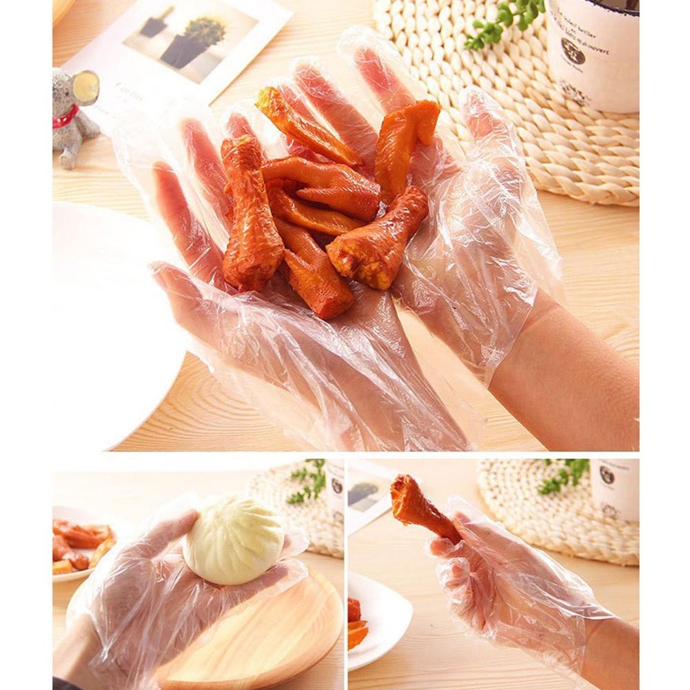 

100pcs Transparent PE Disposable Gloves Anti-skid Sanitary Gloves Household Supplies Kitchen Supplies 24.5cmx13.5cm China Mainland
