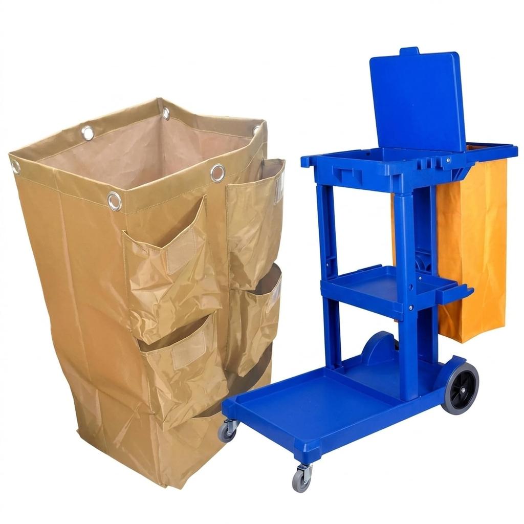 Housekeeping Cart Linen Bag, Polyester Laundry Sorting Accessory, Suitable for Standard Service Carts, Durable for Storing Clean and Dirty Items.