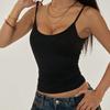 Summer Solid Color Sexy U-Neck Fashionable Versatile Suspender Backless Slim Bottom Casual Top