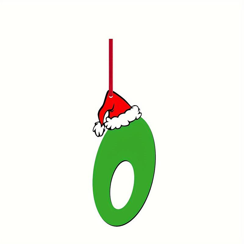 Green Elf Style 26 Letters Christmas Tree Hanging Ornaments DIY Craft Gift Tag Merry Christmas Decoration for Home 2026 New Year