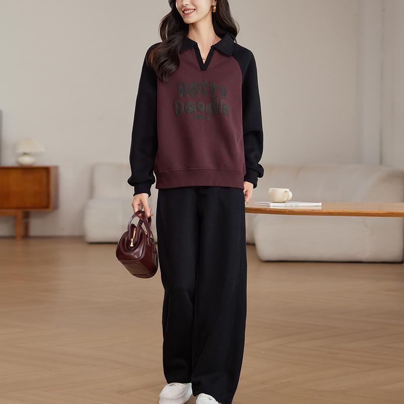 

Женский модный пуловер и брюки на весну и осень: Омолаживающий, повседневный костюм-двойка для мам (Тенденция 2024 года) XL (135-150 jin) красный