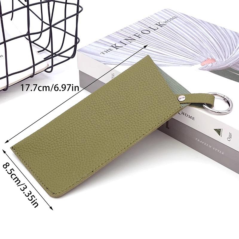 Sunglasses Pouch Pu Leather Glasses Bag Eyewear Protector Case With Keyring Glasses Storage Bag Korean Style Glasses Clip