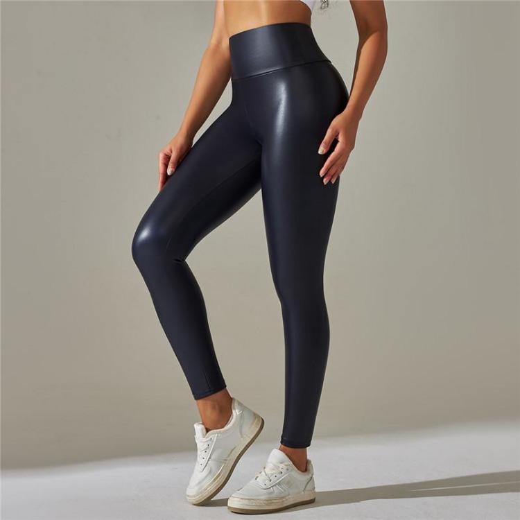 

Sexy Black PU Leather Leggings for Women Plus Size Nessaj Solid Pants XS темно-синий