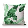 Luxuriöser Kissenbezug aus Baumwolle und Leinen mit grünen Blättern zur Dekoration von Sofa und Auto