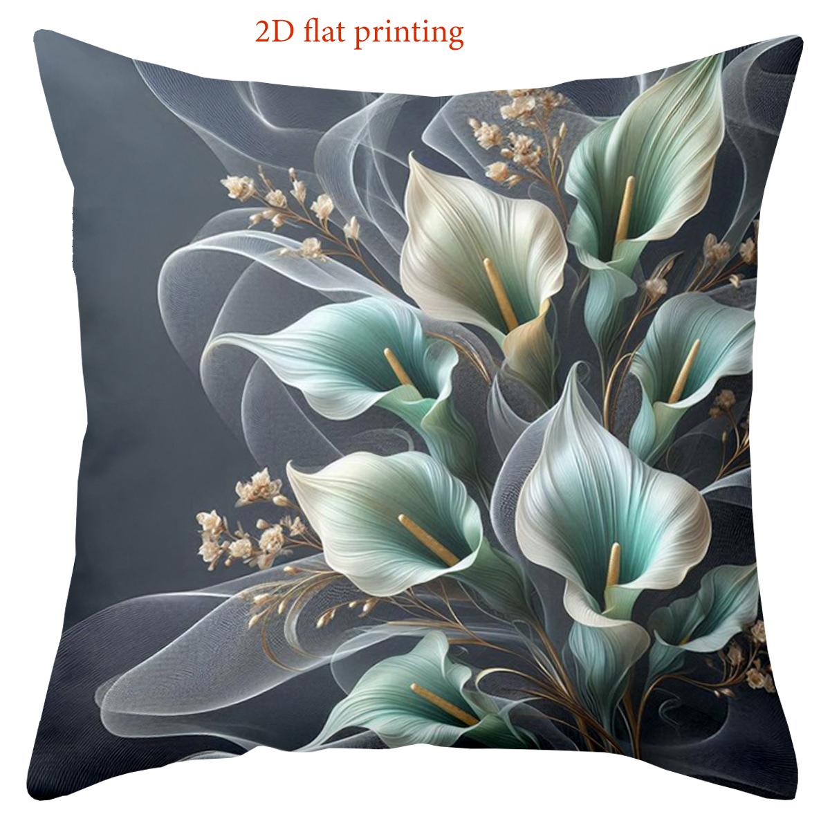 

1 Pieces Floral 2D Printed Cushion Covers for Home Decor Polyester pillowcase, sofa decorative cushion cov Headboard Pillow 16x16Inch