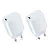 2 Pack 20W PD USB-C Wall Charger, Fast Charging Adapter for Smartphones Tablets Earbuds