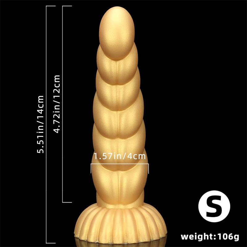 Goldener Silikon weicher dicker Analplug Posteriorer Fisting Analdilatator weiblicher Analmasturbator
