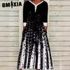 Women's Fashion Summer Spring 3/4 Sleeve V-Neck Casual Dresses