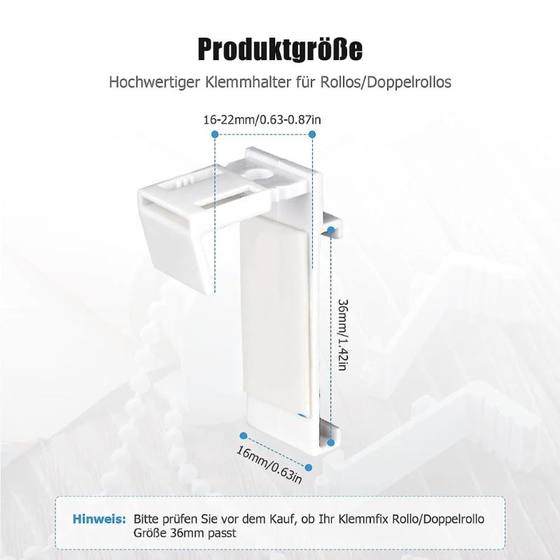 Pack of 4 Clamp Support Bracket Convenient Replacement Part Plastic Clamp Holder Plastic Material for Roller Blinds