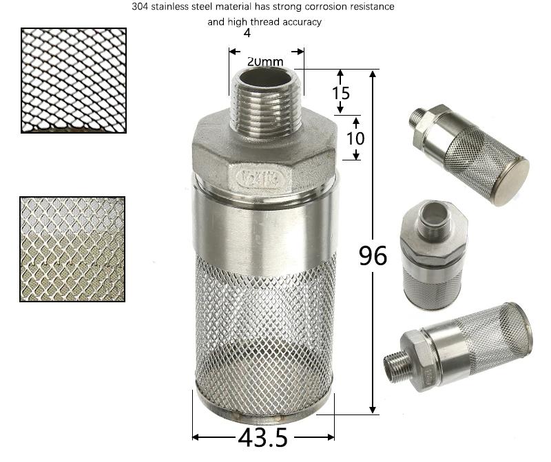 304 Stainless Steel Female Thread Filter Mesh Filter Circular Filter Head