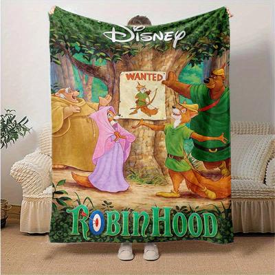 1 st, Disney Robin Hood Efterlyst Affisch Filt, Heminredning, Sofföverdrag, Utomhusfilt, Gåva