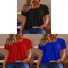 Camiseta Informal de Poliéster con Efecto 3D y Mangas Cortas para Mujer Verano