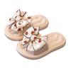 Rutschfeste Hausschuhe für Mädchen mit süßer Schleife, weiche Sohle, Prinzessinnen-Stil, Sommer-Sandalen für drinnen/draußen für große, mittlere und kleine Kinder