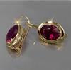 Pendiente de gota con forma ovalada y redonda con circonita cúbica roja para mujer Accesorios de dama noble Máxima calidad Cumpleaños para madre Brillo