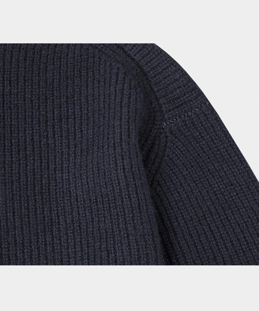 LETTERCOMO Heavy Rush Wool Round Knit Navy