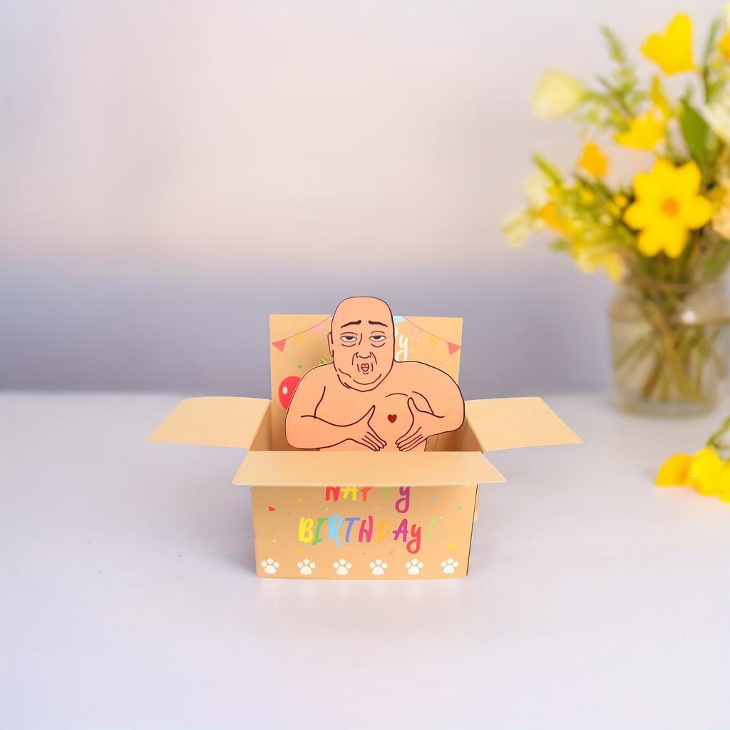 1pc Hilarious 3D Pop-Up Birthday Card - Heart Balloons & Confetti, with Envelope, Perfect for Birthdays, Anniversaries & Special Occasions