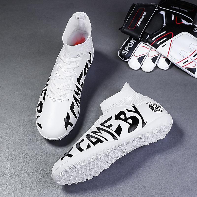 

Popular high-top breathable football shoes men and women teenagers artificial turf professional football shoes spot straight hair 31
