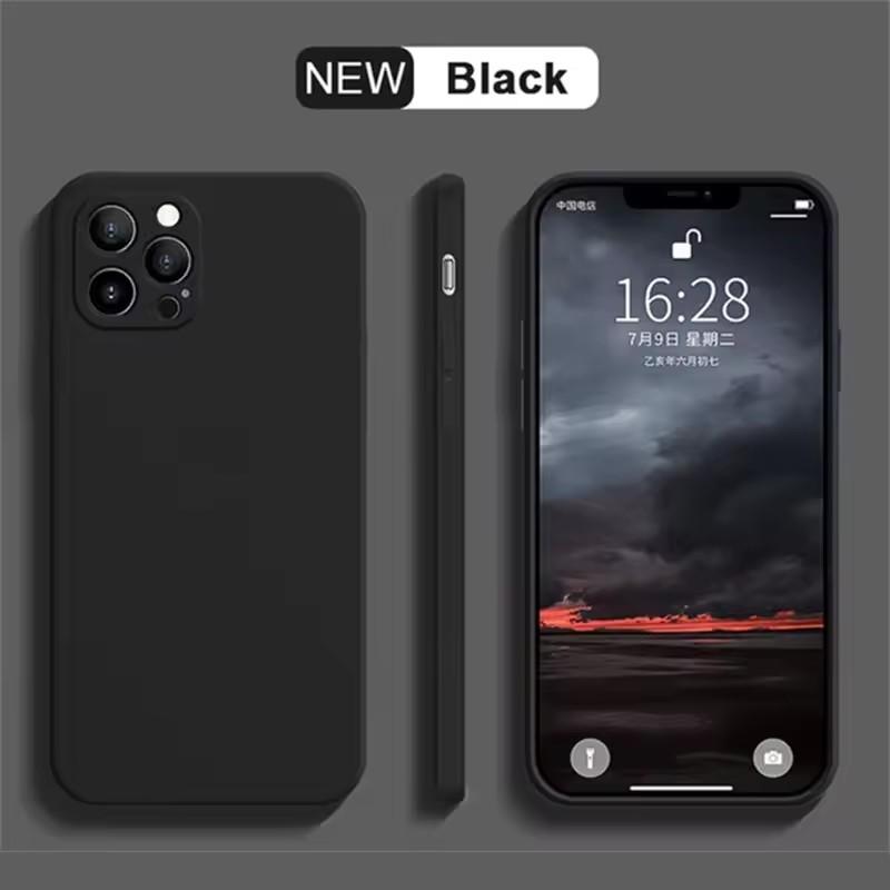 Luxury Original Silicone Phone Case For iPhone 16 15 14 13 12 Pro Max 16Plus Phone Cases Collision Protect Shockproof Soft Cover