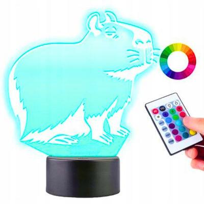 Children's Night Lamp Capybara Capybara 16 Led 3D + Remote Control