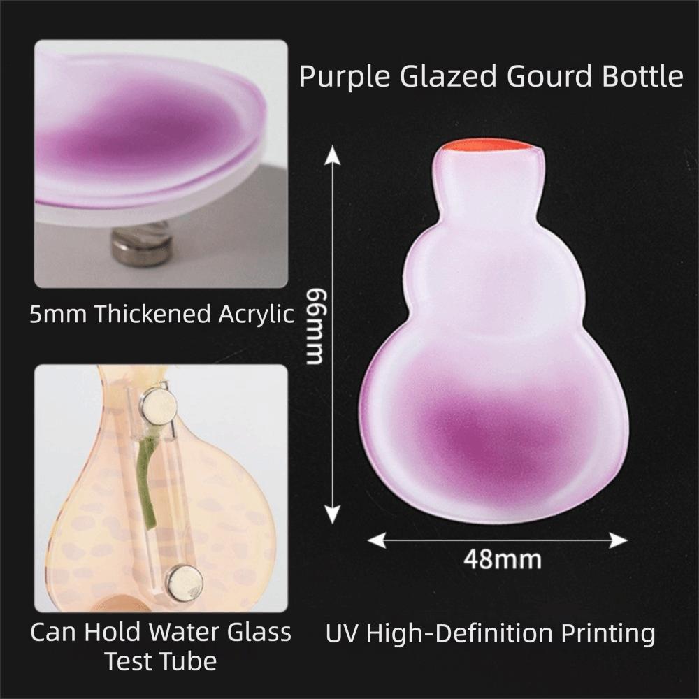 

Acrylic Mini Vase Fridge Magnets Magnetic Floral Arrangement Plant Fridge Magnet Simulation Vase Refrigerator Sticker фіолетовий