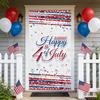 Fourth of July Tablecloth Disposable Plastic Table Cover with Happy 4th of July Print for Independence Day Party Decor