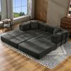 Convertible Sofa, 2-Seater, Chenille Sofa Bed 198 cm, Wide Seat, 2 Cushions, Dark Grey