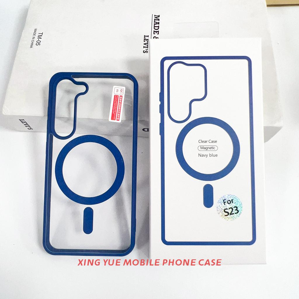 Suitable for Samsung S25 Ultra Transparent Magnetic Phone Case S24 Wireless Charging Shield Protective Case A15
