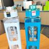 700ml Creative Portable Square Sports Water Bottle with Handle and Straw