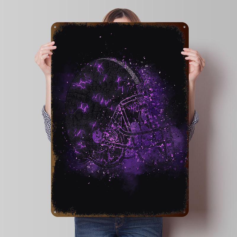 American Football Metal Poster Customized Wall Art Retro Vintage Tinplate Signs for Man Cave Mancave Decoration Gaming House