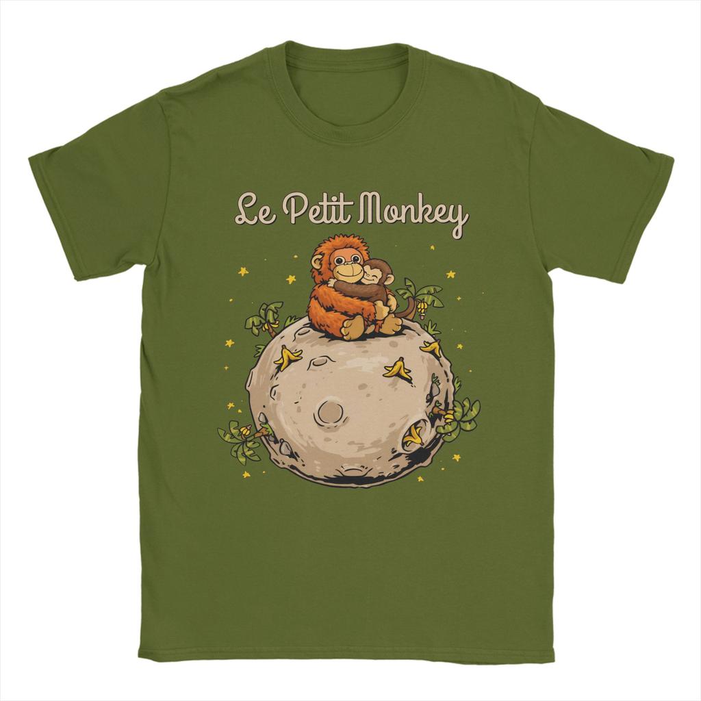 Cartoon Punch Monkey und OranMama T-Shirt Unisex Damen Reine Baumwolle Freizeit-T-Shirts Kurzarm Oberteile Übergröße