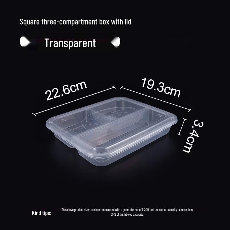 Disposable Divided Plastic Lunch Boxes (150 Sets)