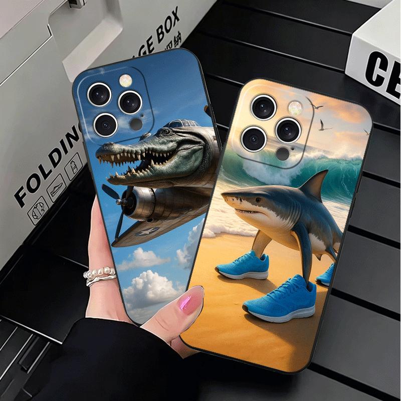 Italian Brainrot Animals Soft Phone Case for iPhone 16 16E 17 Air 15 Pro Max 14 Plus 13 Mini 11 12 7 Black Cover Back Shell