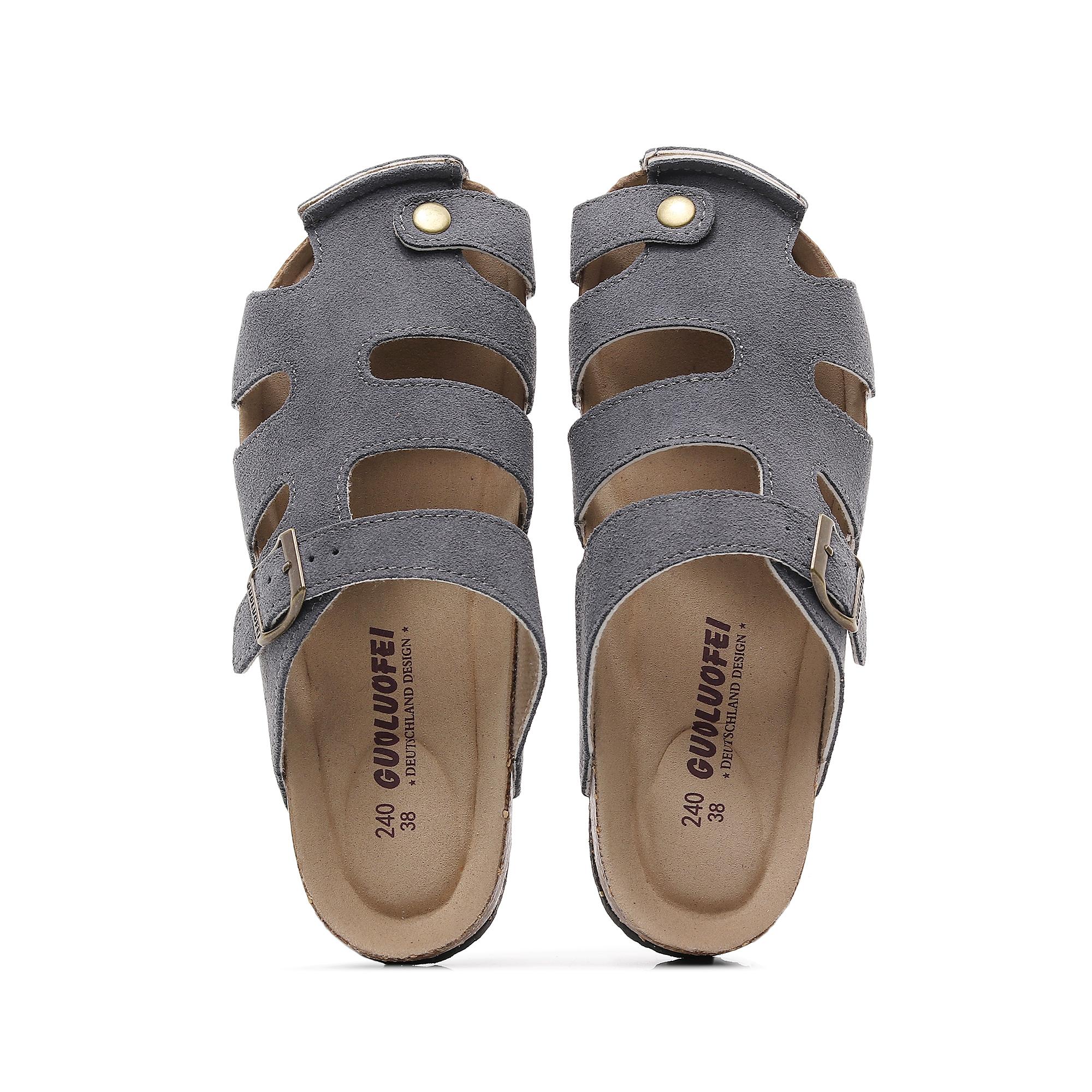 

Летние женские туфли на шнурках, пляжная обувь, несколько цветов, закрытые тапочки, сандалии из коровьей замши 46