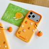 Für iPhone 17 Pro Silikonhülle Niedlicher Orangenförmiger Anhänger Stoßfeste Handy-Rückseite