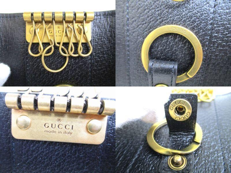Authentic GUCCI GG Marmont Black Leather 6 Pics Key Cases #9660  Refurbished